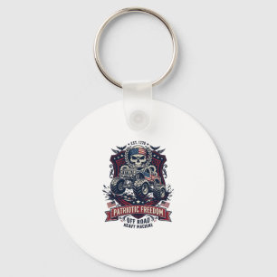 Patriotic 1776 Off Road Skull Monster Truck Heavy  Key Ring