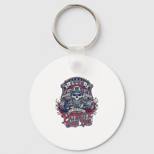 Patriotic 1776 Off Road Skull Monster Truck Heavy Key Ring