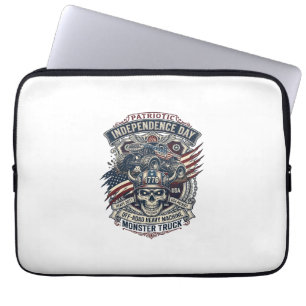 Patriotic 1776 Off Road Skull Monster Truck Heavy  Laptop Sleeve