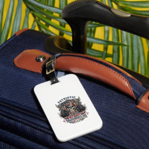 Patriotic 1776 Off Road Skull Monster Truck Heavy  Luggage Tag