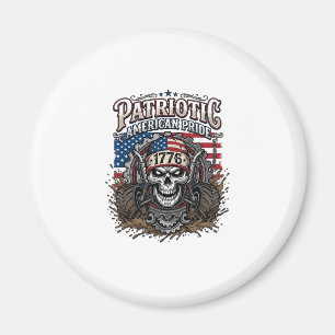 Patriotic 1776 Off Road Skull Monster Truck Heavy Magnet