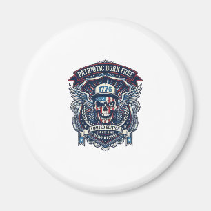 Patriotic 1776 Off Road Skull Monster Truck Heavy Magnet
