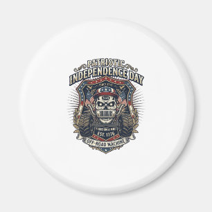 Patriotic 1776 Off Road Skull Monster Truck Heavy Magnet
