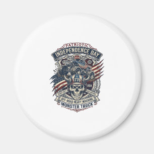 Patriotic 1776 Off Road Skull Monster Truck Heavy Magnet