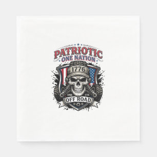 Patriotic 1776 Off Road Skull Monster Truck Heavy Napkin