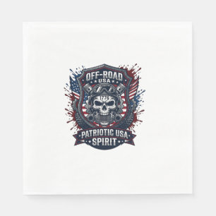 Patriotic 1776 Off Road Skull Monster Truck Heavy Napkin