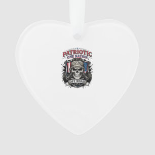 Patriotic 1776 Off Road Skull Monster Truck Heavy  Ornament