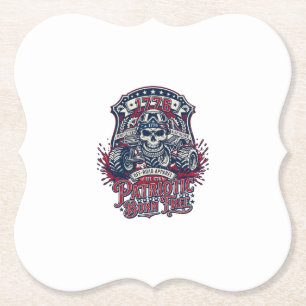 Patriotic 1776 Off Road Skull Monster Truck Heavy  Paper Coaster