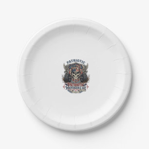 Patriotic 1776 Off Road Skull Monster Truck Heavy  Paper Plate