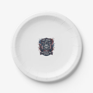 Patriotic 1776 Off Road Skull Monster Truck Heavy  Paper Plate