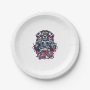 Patriotic 1776 Off Road Skull Monster Truck Heavy  Paper Plate