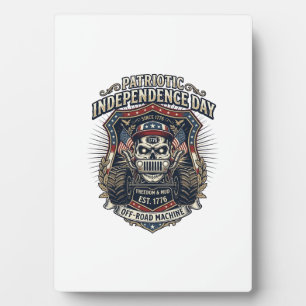 Patriotic 1776 Off Road Skull Monster Truck Heavy Plaque