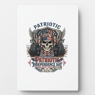 Patriotic 1776 Off Road Skull Monster Truck Heavy Plaque