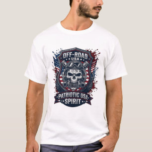 Patriotic 1776 Off Road Skull Monster Truck Heavy T-Shirt