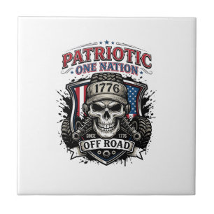 Patriotic 1776 Off Road Skull Monster Truck Heavy Tile