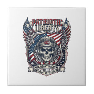 Patriotic 1776 Off Road Skull Monster Truck Heavy Tile