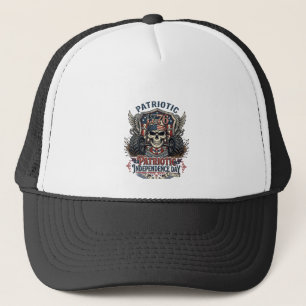 Patriotic 1776 Off Road Skull Monster Truck Heavy  Trucker Hat