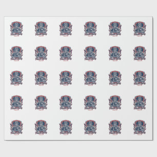 Patriotic 1776 Off Road Skull Monster Truck Heavy  Wrapping Paper