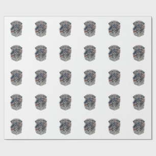 Patriotic 1776 Off Road Skull Monster Truck Heavy Wrapping Paper