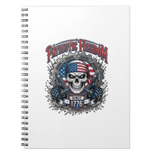 Patriotic 1776 Off Road Skull Monster Truck Notebook
