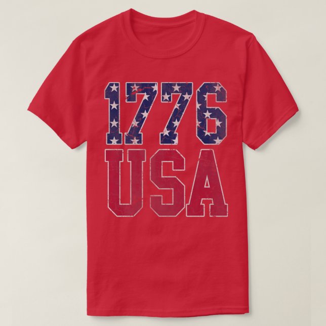 Patriotic 1776 USA America 4th of July Independenc T-Shirt (Design Front)