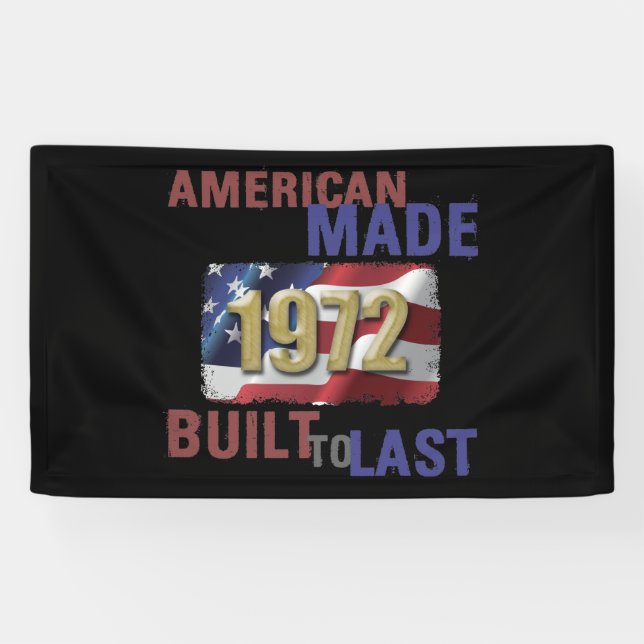 Patriotic 1972 50th Birthday Banner (Horizontal)