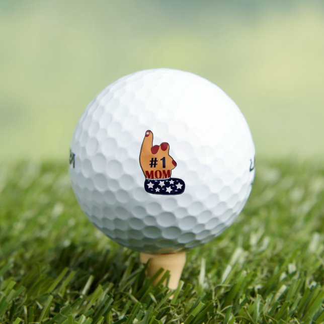 Patriotic #1 Mum Sparkles Golf Balls (Insitu Tee)