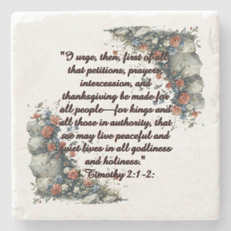 Patriotic 1 Timothy 2:1-2 Fleece Blanket Stone Coaster