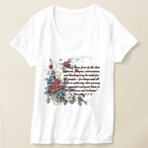 Patriotic 1 Timothy 2:1-2 Fleece Blanket T-Shirt
