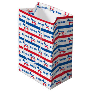 Patriotic 2020 Democrat Donkey Stripes Medium Gift Bag