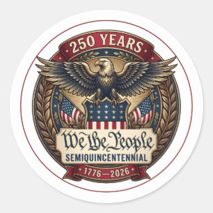 Patriotic 250‑Year American Heritage Emblem Classic Round Sticker
