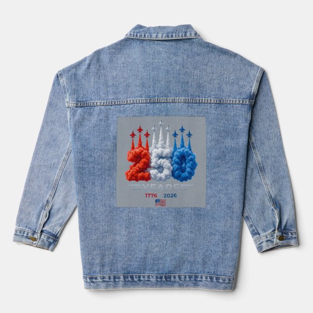 Patriotic 250 Year Birthday Denim Jacket (Back)