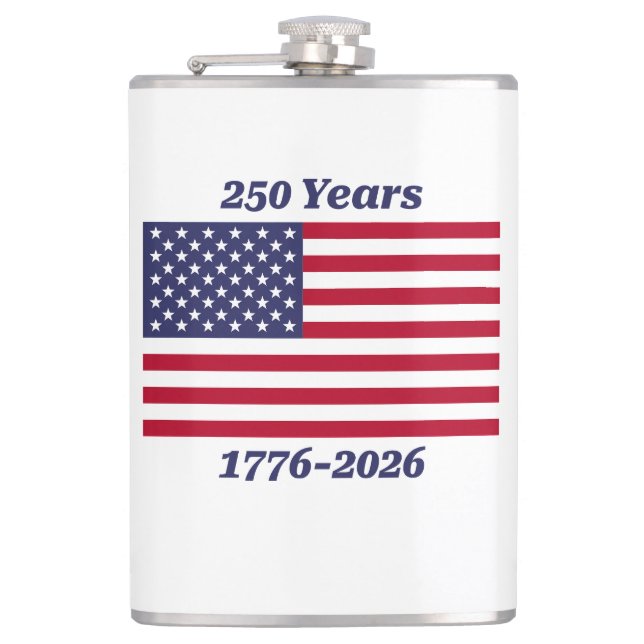 Patriotic 250 Years 1776-2026 Hip Flask (Front)