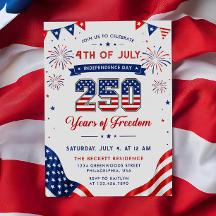Patriotic 250th America Anniversary Invitation