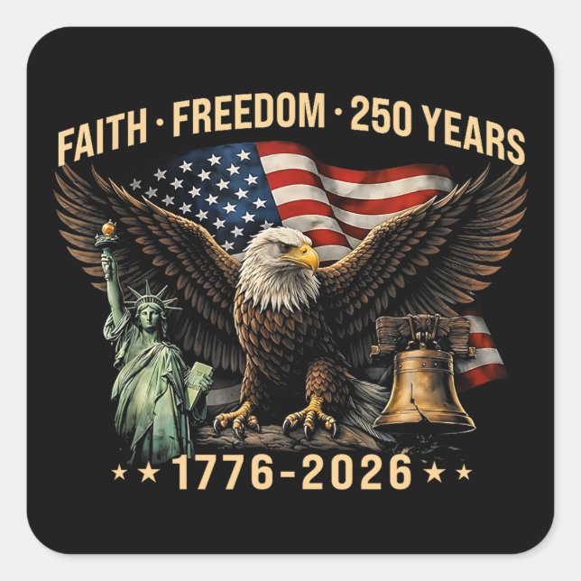 Patriotic 250th Anniversary Eagle Art  Square Sticker (Front)