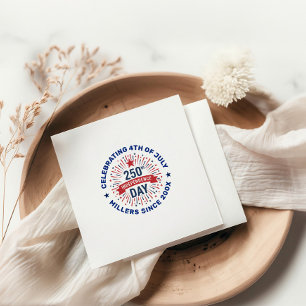 Patriotic 250th Independence Day Fireworks Napkin