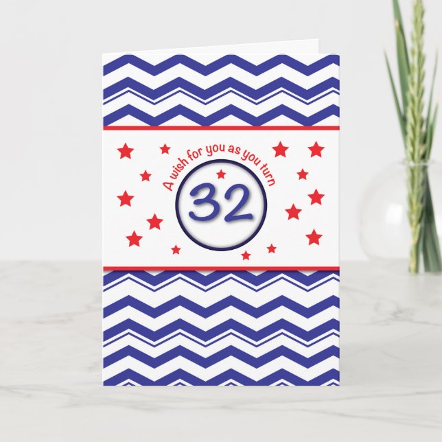 Patriotic 32nd Birthday Card (Front)