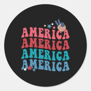 Patriotic 4th Fourth Of July Independence Day  Classic Round Sticker