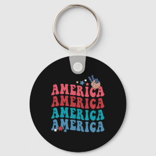 Patriotic 4th Fourth Of July Independence Day Key Ring