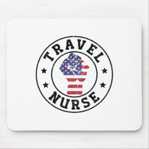 Patriotic 4th July Healthcare Travel Nurse Mouse Mat