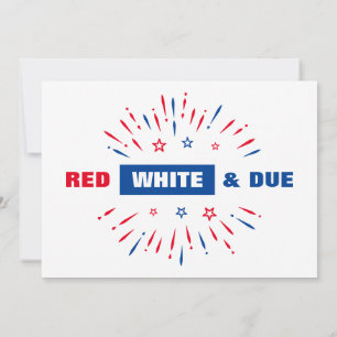 Patriotic 4th July Red White And Due Baby Shower Thank You Card