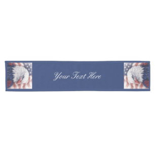 Patriotic 4th July Red White Blue USA Eagle Party  Short Table Runner