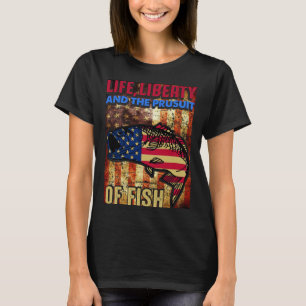 Patriotic 4th Of July American fishing Independenc T-Shirt
