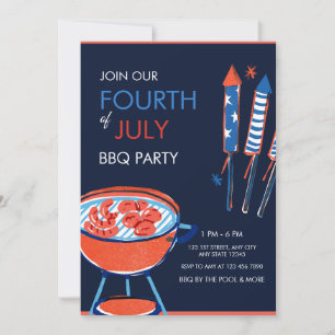 Patriotic 4th of July BBQ Party Invitation