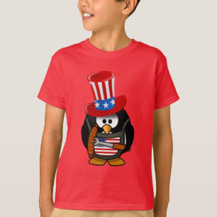 Patriotic 4th of July BBQ Penguin T-Shirt