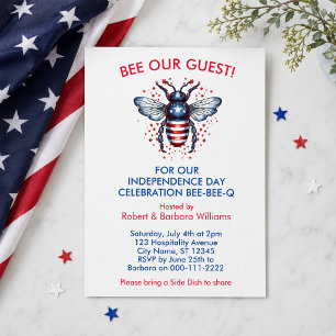 Patriotic 4th of July Bee BBQ Invitation