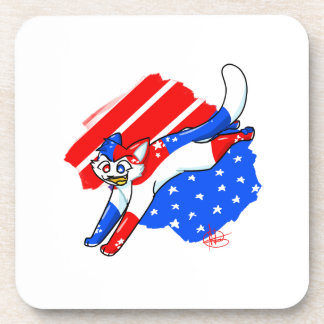 Patriotic 4th of July Cat Coaster