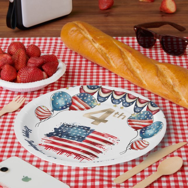 Patriotic 4th of July Celebration Paper Plate (Picnic)