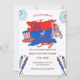 Patriotic 4th of July Celebration Party Invitation