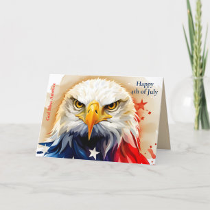 Patriotic 4th of July, Eagle, USA, Postcard